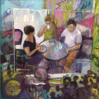  Au café de la plage 100x100 h/t