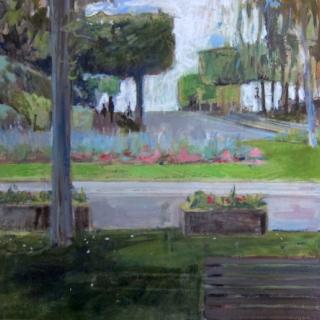  Joinville depuis le quai du barrage  72,5x71,5  h/c