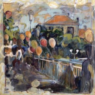  Les ballons de la passerelle de Bry   68x66 h/c