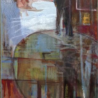 Reflets au musée  59x120 h/c