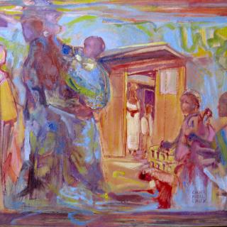 Sur le chemin de l'école 79x69 h/c