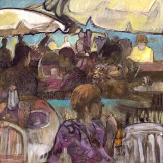  Terrasse de Café 100x100 h/t