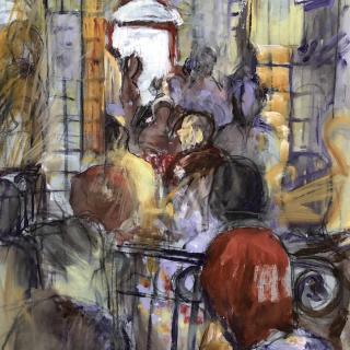  Un dimanche à la guinguette du Martin Pêcheur 42x72  h/c (livre les Boucles de la Marne Tome 5)