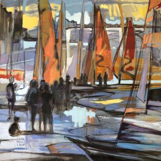  Voiles sur la baie 100x100